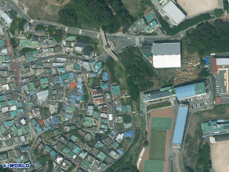 산정 항공사진